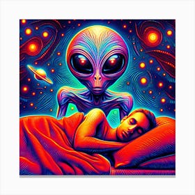 Aliens In Bed Canvas Print