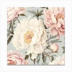 Pink Peonies Wallpaper Canvas Print