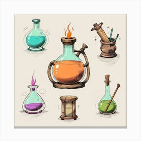 Apothecary Jars Canvas Print