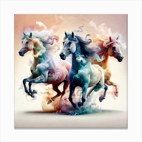 Pastel Horses Canvas Print