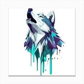 Wolf Howling Generated AI. Wall Art Print Stampe su tela