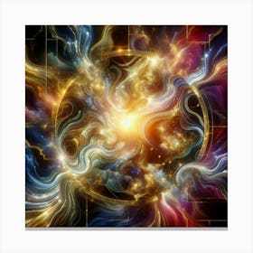 Radiant Mysterious Marble Light: Multicolor marble Canvas Print