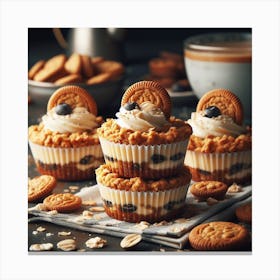 Oatmeal Cookie Cupcakes Canvas Print