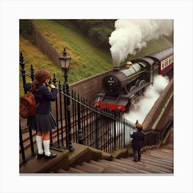 Train On The Moors Canvas Print