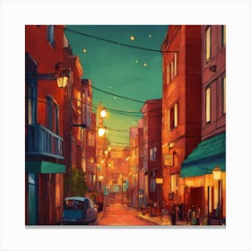 Street At Night 1 Canvas Print