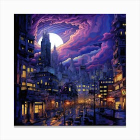 Cityscape At Night 4 Canvas Print