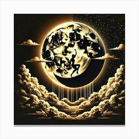 Moon And Clouds 3 Canvas Print