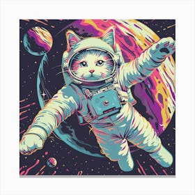 Cat In Space 6 Canvas Print