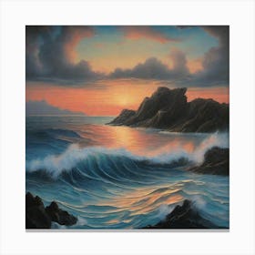 Sunset Over The Ocean Canvas Print