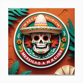 Mexican Skull 24 Canvas Print