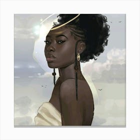 Black Girl With A Crown Canvas Print