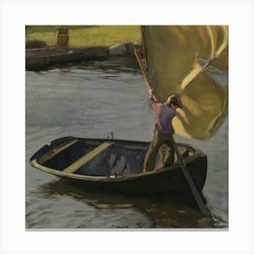 Boy And Sail, 1902, By Magnus Enckell Canvas Print