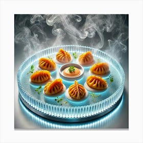 A Futuristic Dish Called Patatas Bravas Mandu, Fea Canvas Print