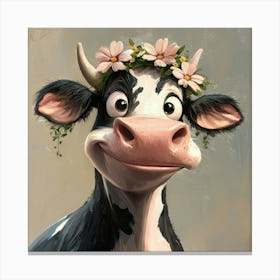 Cow With Flower Crown 1 Leinwandbilder