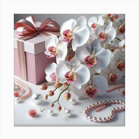 Orchids And Pearls Canvas Print