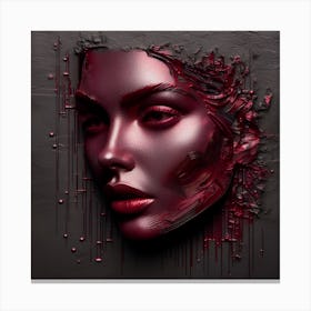 Embossed Woman's Face - Abstract Art Canvas Print