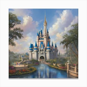 Disney World Cinderella Castle Florida Usa Art Print 2 Canvas Print