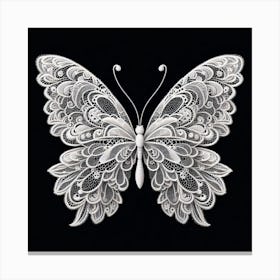 White Lace Butterfly III Canvas Print