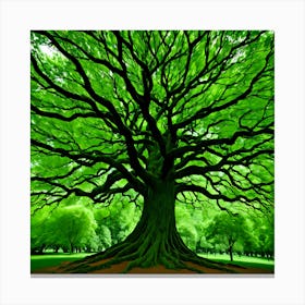 Green Tree Art Canvas Print