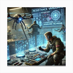 A Sci Fi Depiction Showcasing The Resistance Fighters Technological Proficiency Canvas Print