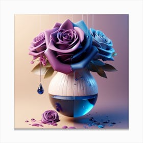 Rose in vase Canvas Print