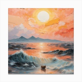 Sunset At Sea Canvas Print