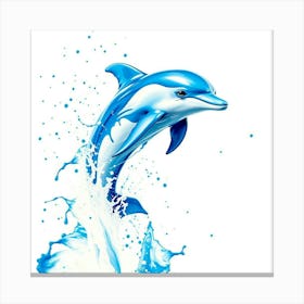 Dolphin Splashing Water 1 Canvas Print