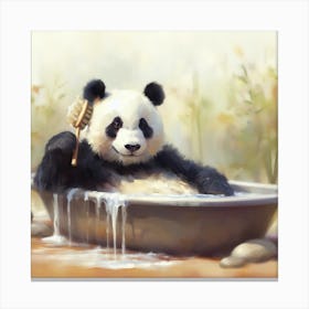 Panda Bear Bathing 1 Canvas Print