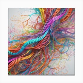 Abstract Colorful Wires 2 Canvas Print