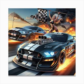 Drag Racing Canvas Print