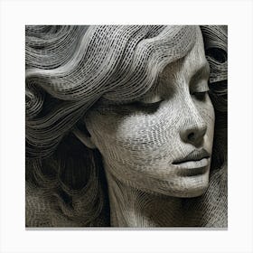 Paper Sculpture Of A Woman Canvas Print