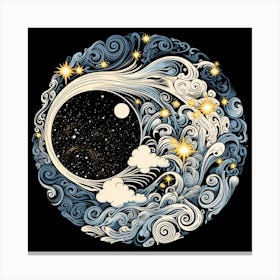 Moon And Stars 7 Canvas Print