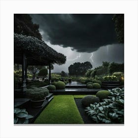 Stormy village Canvas Print