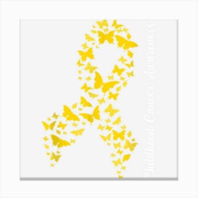 Childhood Cancer Awareness In September We Wear Gold Ribbon Stampe su tela