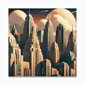 Modern City Skyline Canvas Print