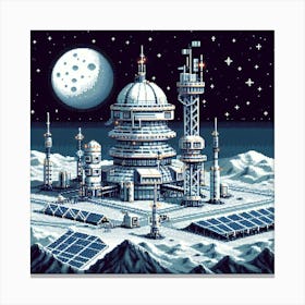 8-bit lunar base 1 Canvas Print