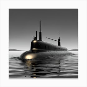 Submarino Saliendo A La Superficie Canvas Print