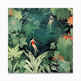 Swimming In Jungle Pond Canvas Print