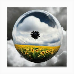 Yellow flowers in bubble Canvas Print