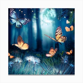 Butterflies In The Forest Canvas Print