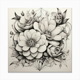 Floral drawing Canvas Print