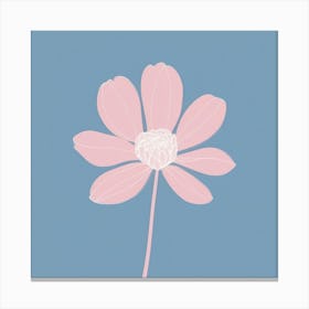 A White And Pink Flower In Minimalist Style Square Composition 665 Canvas Print