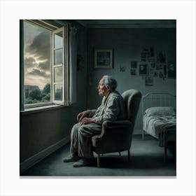 Old Man In A Chair Canvas Print