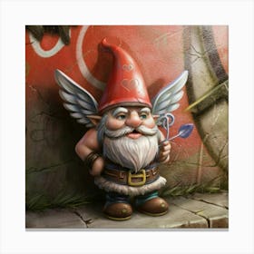 Cupid Gnome A Heart Arrow Canvas Print