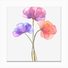 Watercolor Flowers Canvas Print