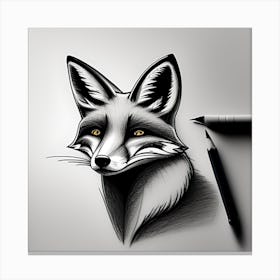 Fox Head 5 Canvas Print