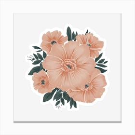 Peach Flowers Canvas Print