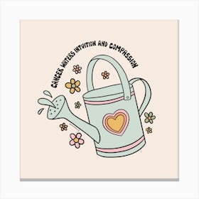 Cancer Zodiac Watering Can Canvas Print