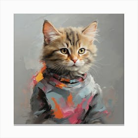 Kitty Painting Canvas Print