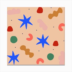 Apricot Stars Square Canvas Print